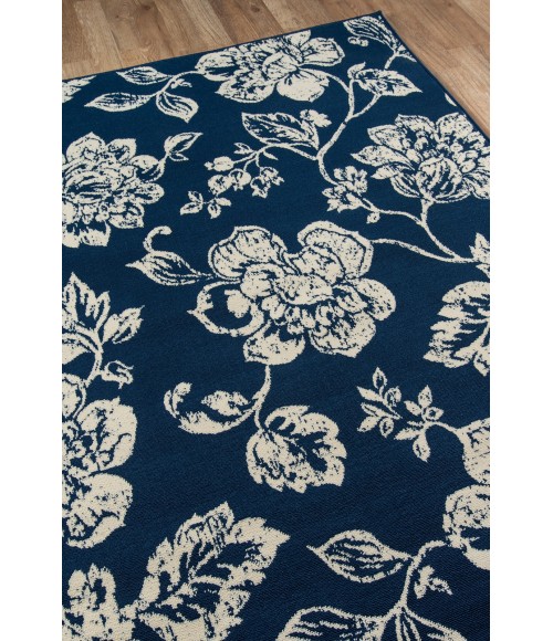Baja Area Rug Momeni Baja Area Rug BAJ18 Floral Blooms Navy 8'6 X 13'