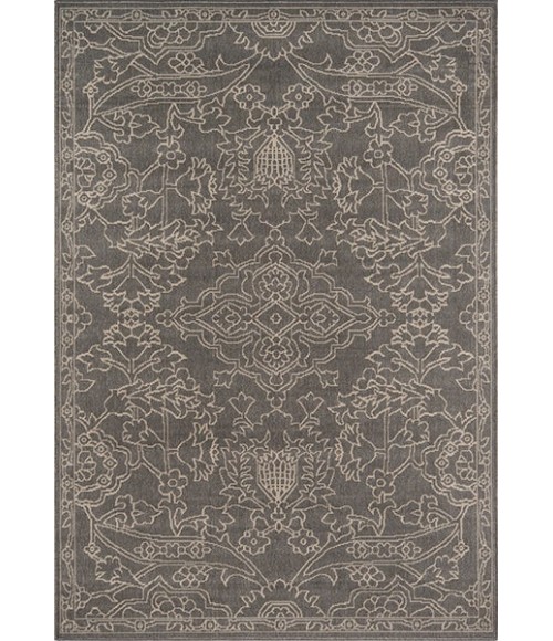 Momeni Baja Area Rug BAJ22 Traditional Outline Grey 3'11 X 5'7