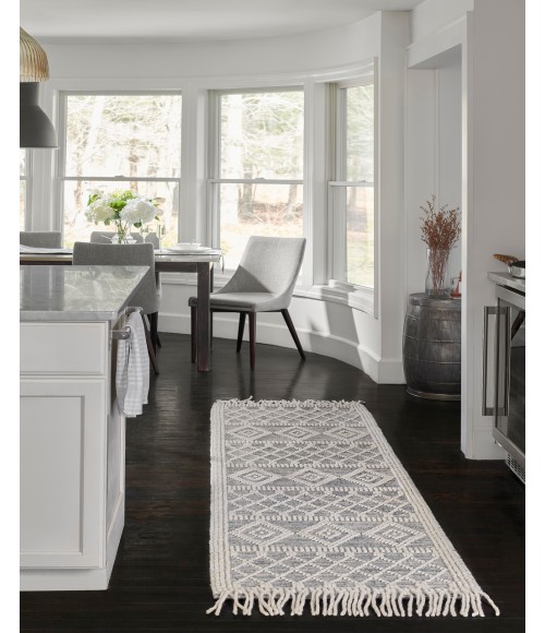 Boulder BOU-4 Blue 2'3" X 8' Runner Momeni Boulder BOU-4 Blue 2'3" X 8' Runner Area Rug