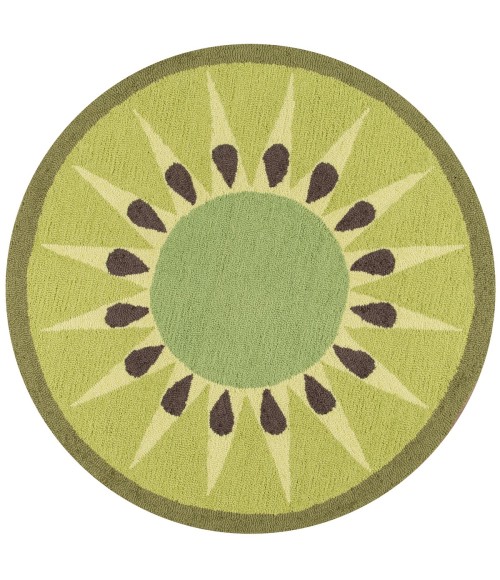 Cucina Area Rug Momeni Cucina Area Rug CNA-2 Kiwi Green 3' X 3' Round