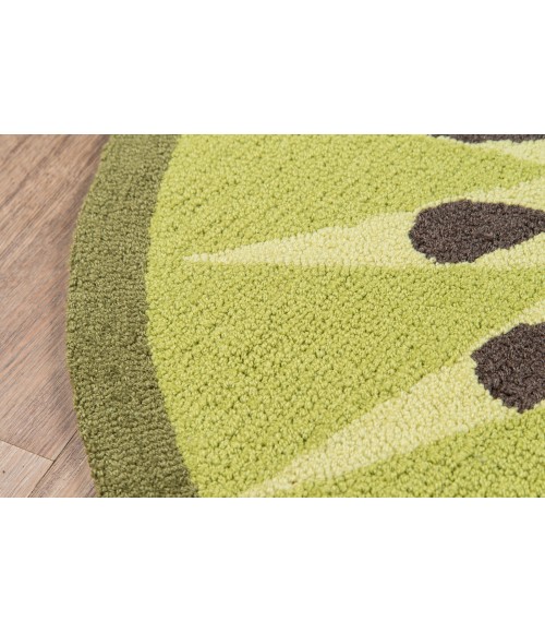Cucina Area Rug Momeni Cucina Area Rug CNA-2 Kiwi Green 3' X 3' Round