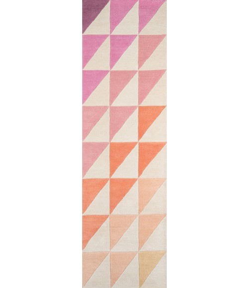 Momeni Delmar Area Rug DEL-6 Agatha Side Triangle Pink 2'3 X 8' Runner