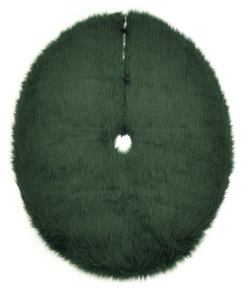 Momeni Furry Tree Skirt FTS-1 Green 5 ft. X 5 ft. Round Rug