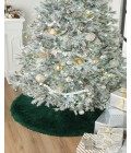 Momeni Furry Tree Skirt FTS-1 Green 5 ft. X 5 ft. Round Rug