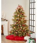 Momeni Furry Tree Skirt FTS-1 Red 5 ft. X 5 ft. Round Rug