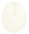 Momeni Furry Tree Skirt FTS-1 White 5 ft. X 5 ft. Round Rug