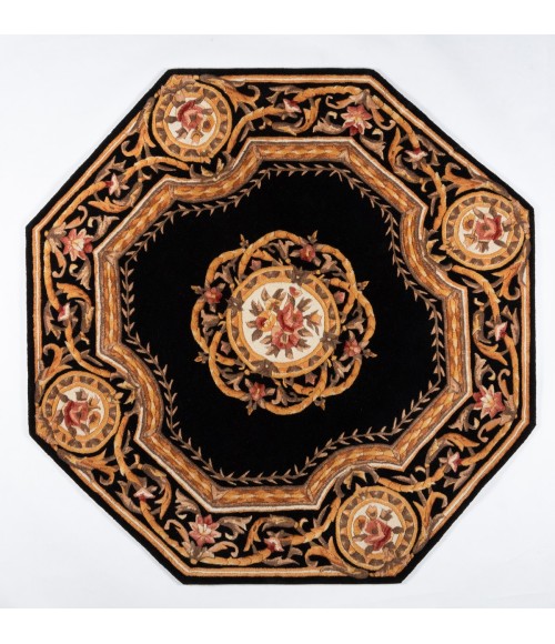 Momeni Harmony India Area Rug HAI12 Black 6' X 6' Octagon