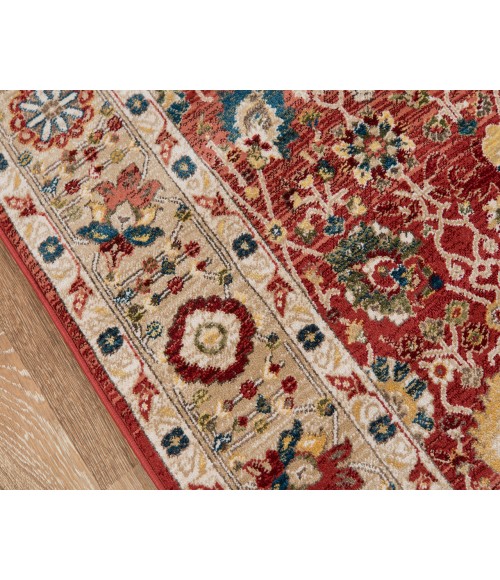 Momeni Lenox Area Rug LE-04 Red 5' X 5' Round