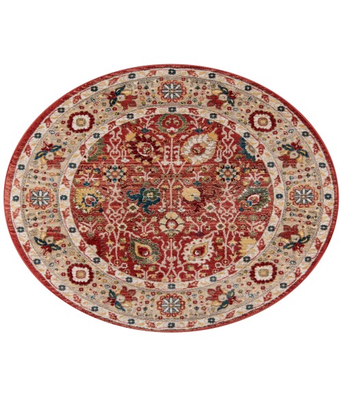 Momeni Lenox Area Rug LE-04 Red 5' X 5' Round