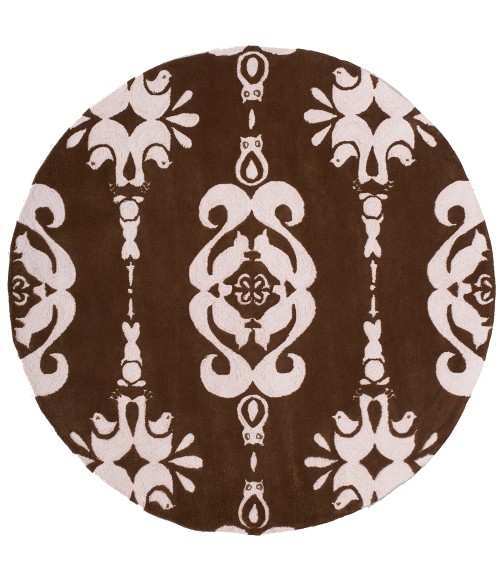 Momeni Lil Mo Classic Area Rug LMI-1 Baby Damask Soft Pink 5' X 5' Round