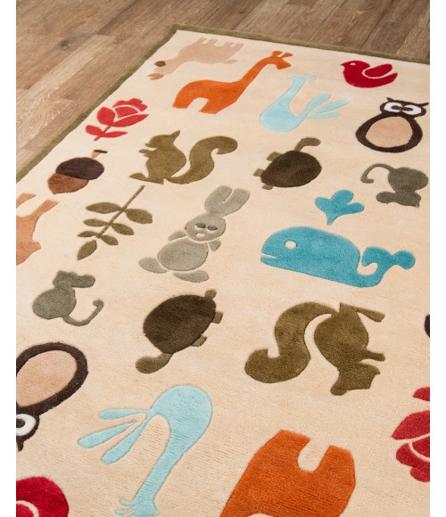 Lil Mo Whimsy Area Rug Momeni Lil Mo Whimsy Area Rug LMJ-2 Critters Ivory 2' X 3'