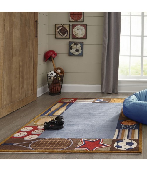Momeni Lil Mo Whimsy Denim LMJ-4 5 ft. X 5 ft. Round Rug