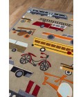 Momeni Lil Mo Whimsy Area Rug LMJ-8 Transportation Concrete 5' X 5' Round