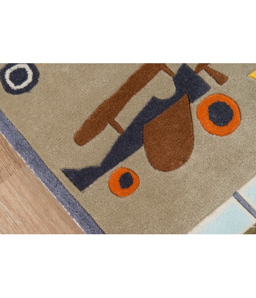 Momeni Lil Mo Whimsy Area Rug LMJ-8 Transportation Concrete 5' X 5' Round