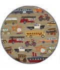 Momeni Lil Mo Whimsy Area Rug LMJ-8 Transportation Concrete 5' X 5' Round