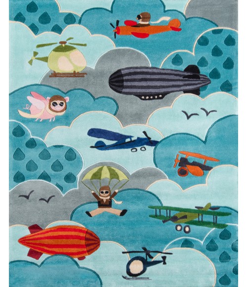 Lil Mo Whimsy Area Rug Momeni Lil Mo Whimsy Area Rug LMJ10 Aviator Sky 3' X 5'