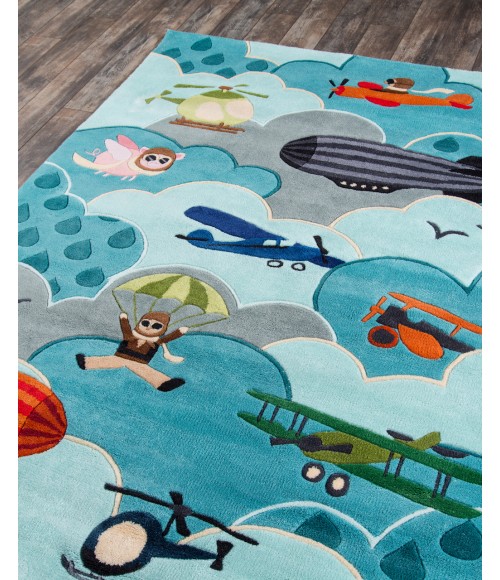 Lil Mo Whimsy Area Rug Momeni Lil Mo Whimsy Area Rug LMJ10 Aviator Sky 3' X 5'