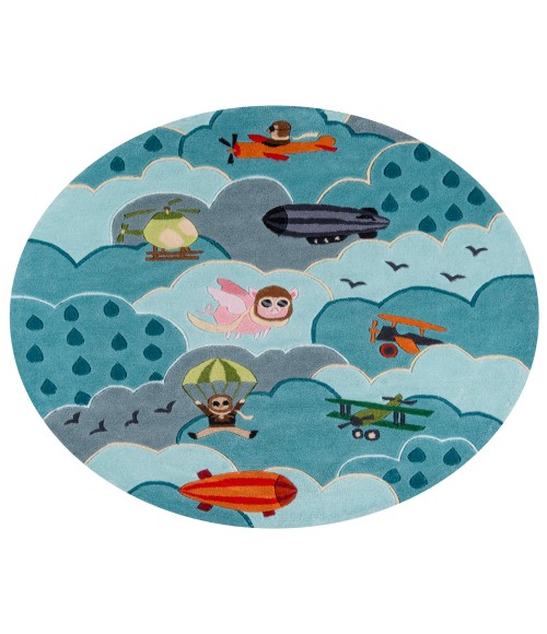 Lil Mo Whimsy Area Rug Momeni Lil Mo Whimsy Area Rug LMJ10 Aviator Sky 3' X 5'