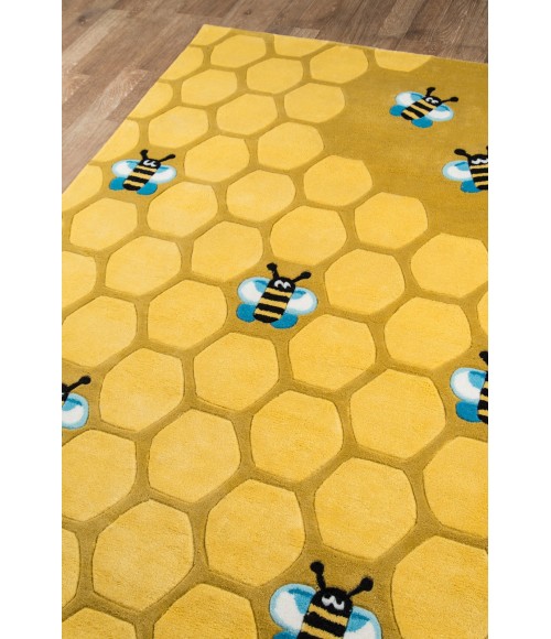Momeni Lil Mo Whimsy Honeycomb Gold Rug LMJ15 5 ft. X 5 ft. Round Momeni Lil Mo Whimsy Honeycomb Gold LMJ15 5 ft. X 5 ft. Round Rug