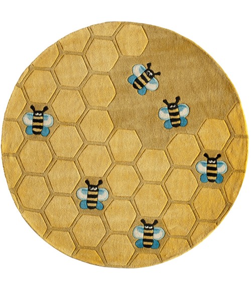 Momeni Lil Mo Whimsy Honeycomb Gold Rug LMJ15 5 ft. X 5 ft. Round Momeni Lil Mo Whimsy Honeycomb Gold LMJ15 5 ft. X 5 ft. Round Rug