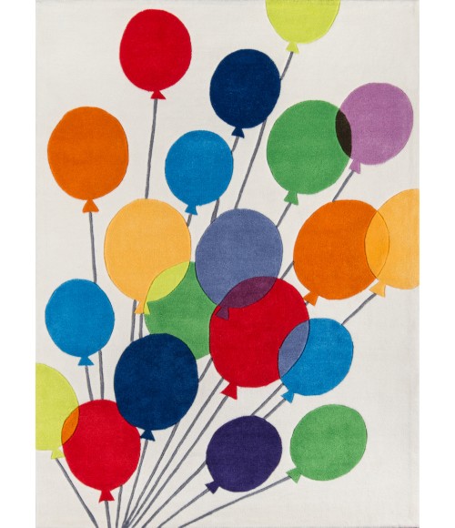 Momeni Lil Mo Whimsy Area Rug LMJ16 Balloons Multi Balloons 5' X 5' Round
