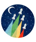 Momeni Lil Mo Whimsy Navy LMJ33 5 ft. X 5 ft. Round Rug