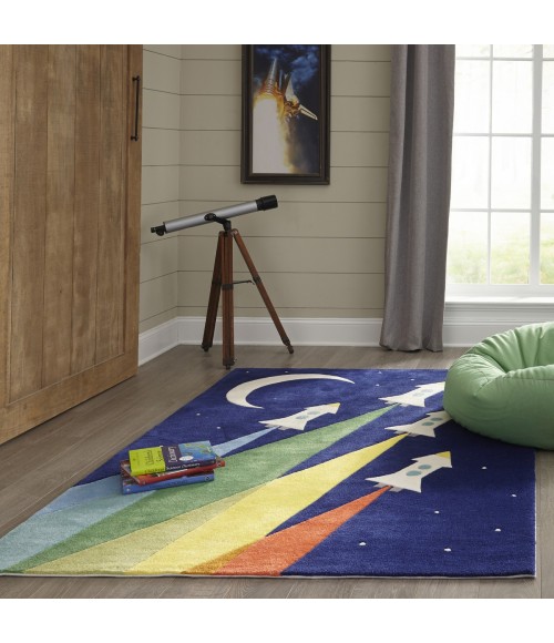 Momeni Lil Mo Whimsy Navy LMJ33 5 ft. X 5 ft. Round Rug