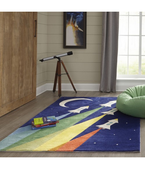 Momeni Lil Mo Whimsy Navy LMJ33 5 ft. X 5 ft. Round Rug