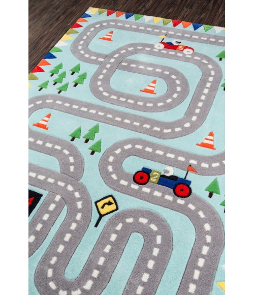 Momeni Lil Mo Whimsy Light Blue Rug LMJ34 5 ft. X 5 ft. Round Momeni Lil Mo Whimsy Light Blue LMJ34 5 ft. X 5 ft. Round Rug