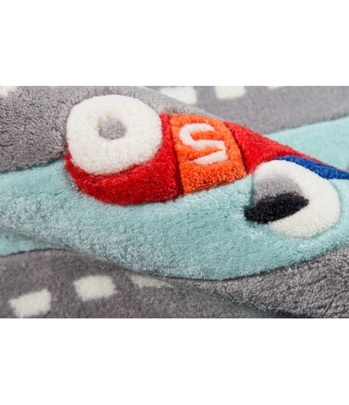 Momeni Lil Mo Whimsy Light Blue Rug LMJ34 5 ft. X 5 ft. Round Momeni Lil Mo Whimsy Light Blue LMJ34 5 ft. X 5 ft. Round Rug