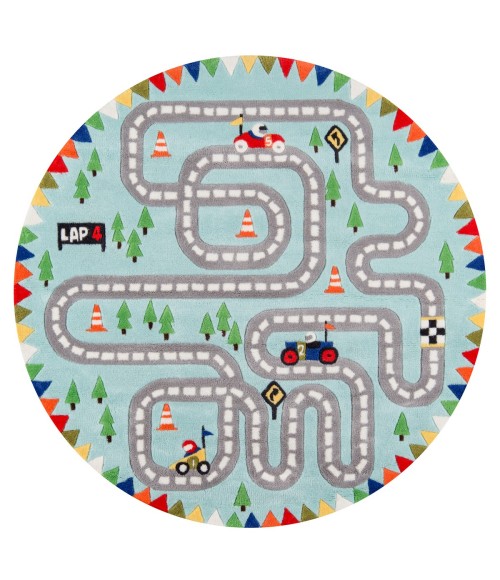 Momeni Lil Mo Whimsy Light Blue Rug LMJ34 5 ft. X 5 ft. Round Momeni Lil Mo Whimsy Light Blue LMJ34 5 ft. X 5 ft. Round Rug