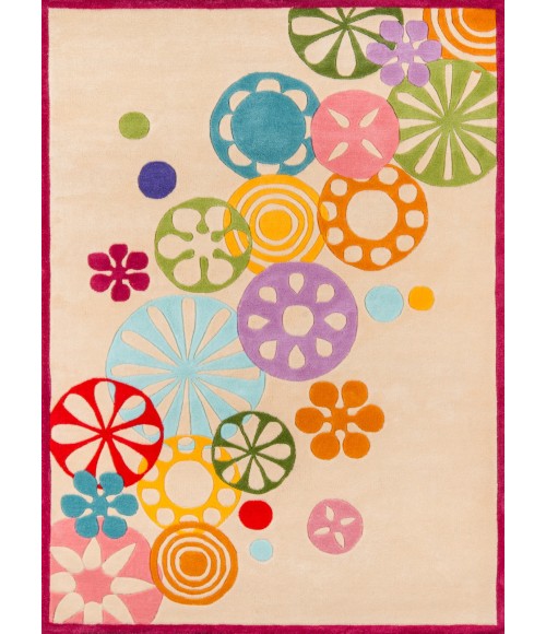 Lil Mo Hipster Area Rug Momeni Lil Mo Hipster Area Rug LMT-8 Modern Sprinkle Ivory 5' X 5' Round