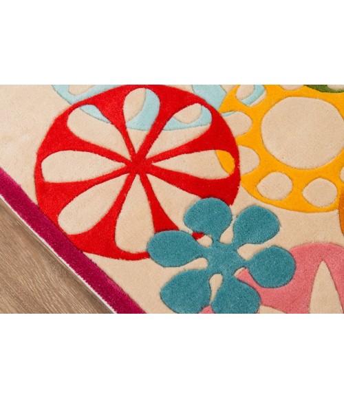 Lil Mo Hipster Area Rug Momeni Lil Mo Hipster Area Rug LMT-8 Modern Sprinkle Ivory 5' X 5' Round