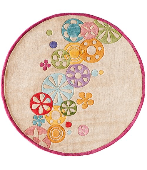Lil Mo Hipster Area Rug Momeni Lil Mo Hipster Area Rug LMT-8 Modern Sprinkle Ivory 5' X 5' Round