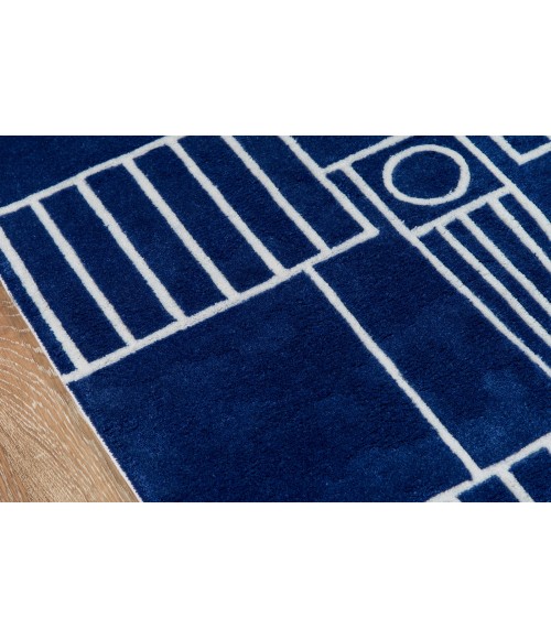 Momeni Lil Mo Hipster Area Rug LMT16 Blueprint Navy 2' X 3'