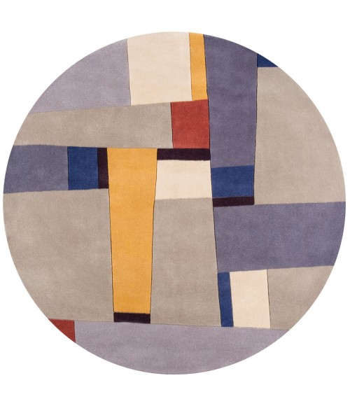 Momeni New Wave Area Rug NW-23 Grey 5'9 X 5'9 Round