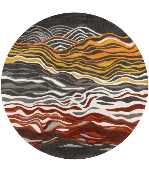 Momeni New Wave Area Rug NW144 Grey 7'9 X 7'9 Round