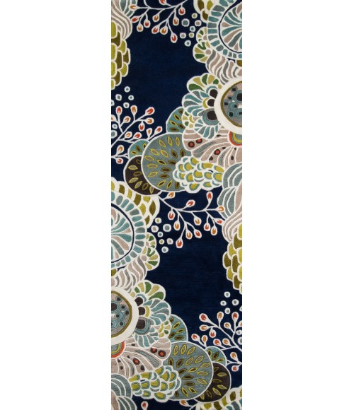 Momeni New Wave Area Rug NW146 Navy 5'9 X 5'9 Round