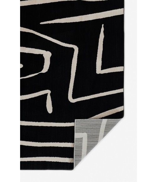 Noho Area Rug Momeni Noho Area Rug NO-04 Black 2'3 X 7'6 Runner