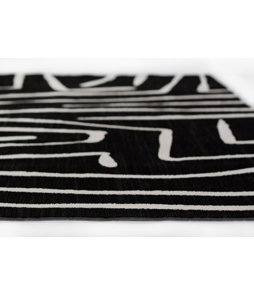 Noho Area Rug Momeni Noho Area Rug NO-04 Black 2'3 X 7'6 Runner
