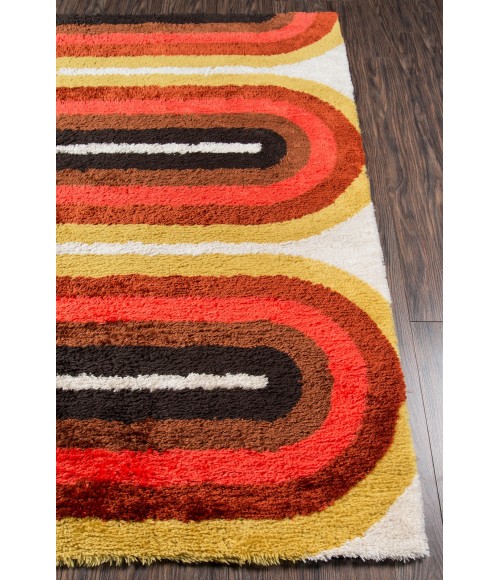 Momeni Retro Area Rug RET-2 Retro Wave Red 2'3 X 7'6 Runner