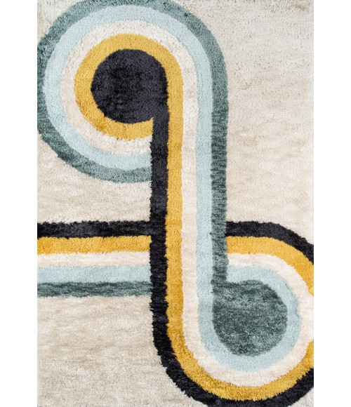 Momeni Retro Area Rug RET-3 Bullseye Blue 3'6 X 5'6
