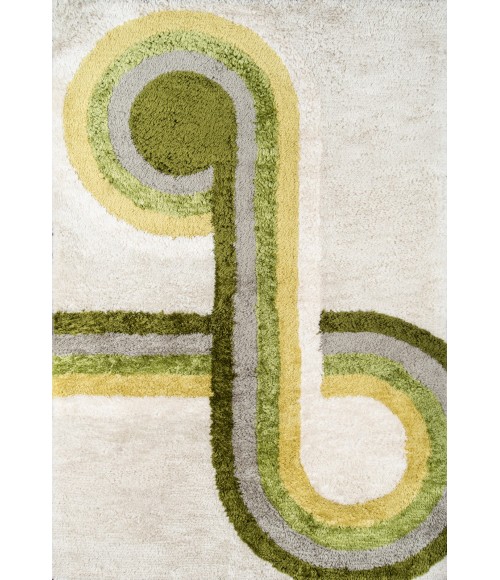 Momeni Retro Area Rug RET-3 Bullseye Green 2'3 X 7'6 Runner