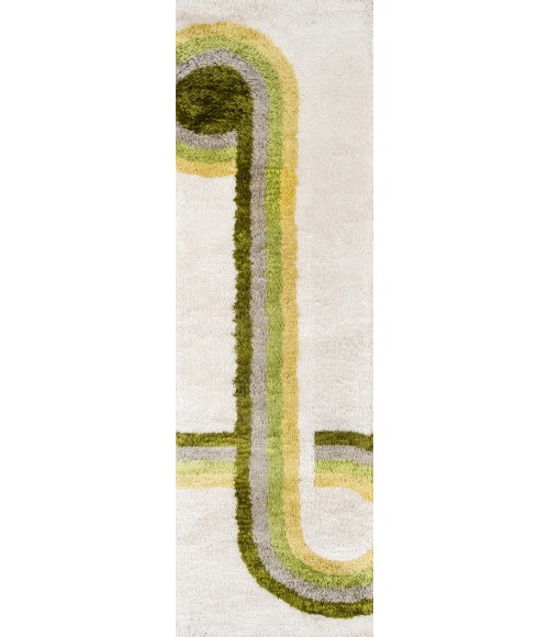 Momeni Retro Area Rug RET-3 Bullseye Green 2'3 X 7'6 Runner