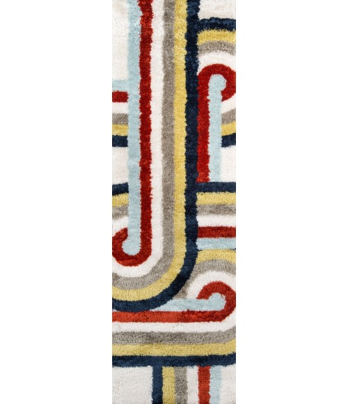 Momeni Retro Area Rug RET-5 Turnstyle Multi 2'3 X 7'6 Runner
