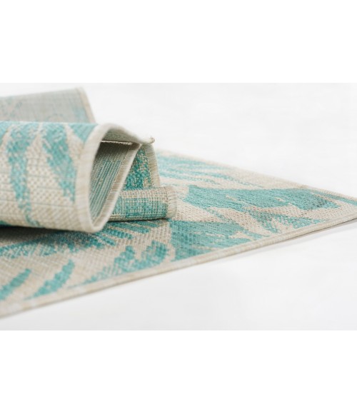 Momeni Riviera RV-01 Aqua 2 ft. 7 in. X 7 ft. 6 in. Runner Rug