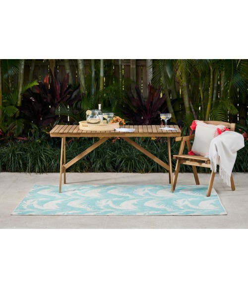 Momeni Riviera RV-01 Aqua 2 ft. 7 in. X 7 ft. 6 in. Runner Rug