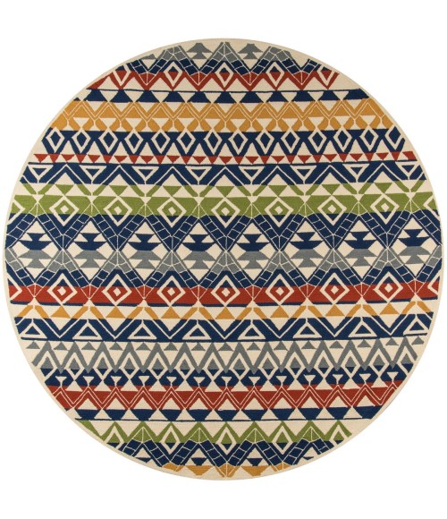 Veranda Area Rug Momeni Veranda Area Rug VR-56 Multi 9' X 9' Round