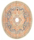 Momeni Vintage Tree Skirt VTS-2 Navy 5 ft. 3 in. X 5 ft. 3 in. Round Rug
