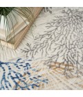 Nourison Pompeii Ivory Grey Blue PMP04 5 ft. 3 in. X Round Rug